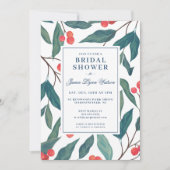 Invitation Fête des mariées | Holiday Holly & Berries (Devant)