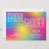 Invitation Fête des mariées Holographique Arc-en-ciel moderne (Devant)