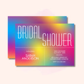 Invitation Fête des mariées Holographique Arc-en-ciel moderne