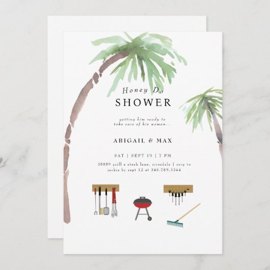 Invitation Fête des mariées Honey Do Couples (Devant / Derrière)