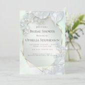 Invitation FÊTE DES MARIÉES | Honeydew Green Pearl Shimmer (Debout devant)