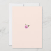 Invitation Fête des mariées Honorer, licorne, rose, fleurs (Dos)