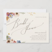 Invitation Fête des mariées horizontale couleur Fleur sauvage (Devant)