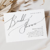 Invitation Fête des mariées horizontale de script minimal Whi