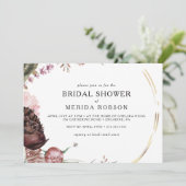 Invitation Fête des mariées horizontale florale du Boho de Bo (Debout devant)