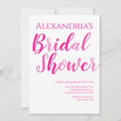 Invitation Fête des mariées Hot rose moderne (Devant)