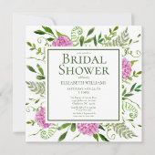 Invitation Fête des mariées Hydrangea rose (Devant)