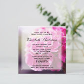 Invitation Fête des mariées Hydrangea rose foncé (Debout devant)