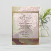 Invitation Fête des mariées Hydrangea rose vintage (Debout devant)