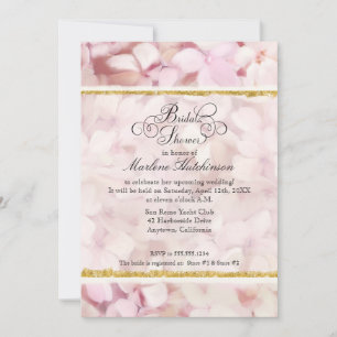Invitation Fête des mariées Hydrangea rose vintage