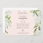 Invitation Fête des mariées II des Hydrangées blanches (Devant / Derrière)