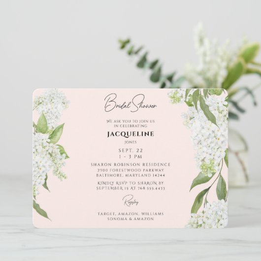 Invitation Fête des mariées II des Hydrangées blanches (Debout devant)