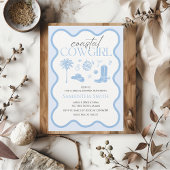 Invitation Fête des mariées illustrée à la main de la cow-gir