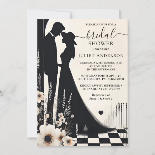 Invitation Fête des mariées illustrée Retro Studio Creative (Devant)