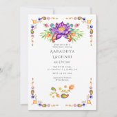 Invitation Fête des mariées indienne de Paisley Lotus (Devant)