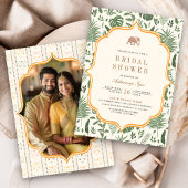 Invitation Fête des mariées indienne des éléphants de la forê