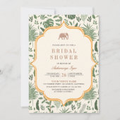 Invitation Fête des mariées indienne des éléphants de la forê (Devant)