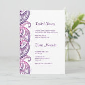 Invitation Fête des mariées indienne rose et pourpre (Debout devant)