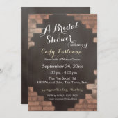 Invitation Fête des mariées industrielle de briques et d'ardo (Devant / Derrière)