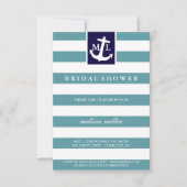 Invitation Fête des mariées - Initiales nautiques (Devant)