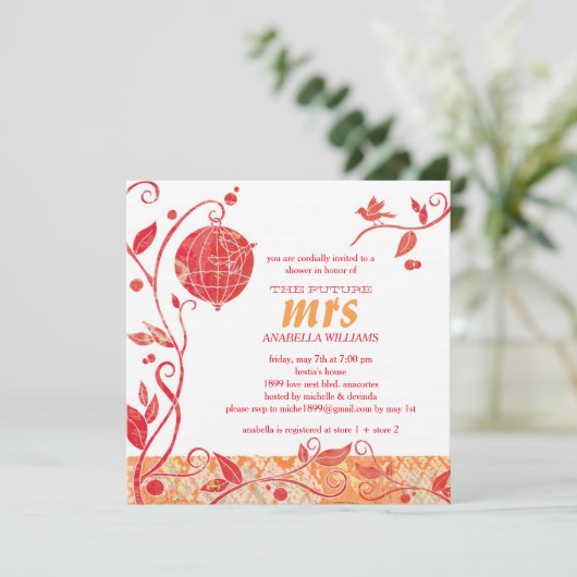 Invitation Fête des mariées Inséparable moderne (Debout devant)