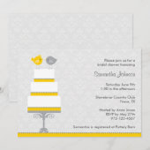 Invitation Fête des mariées Inséparables Jaune et (Devant / Derrière)