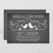 Invitation Fête des mariées Inséparables vintage Chalkboard (Devant / Derrière)