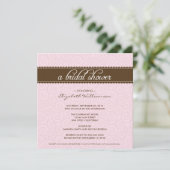 Invitation Fête des mariées intemporel (rose/choco (Debout devant)