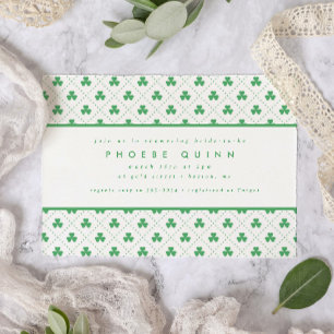 Invitation Fête des mariées irlandaise du Shamrock vert St. P