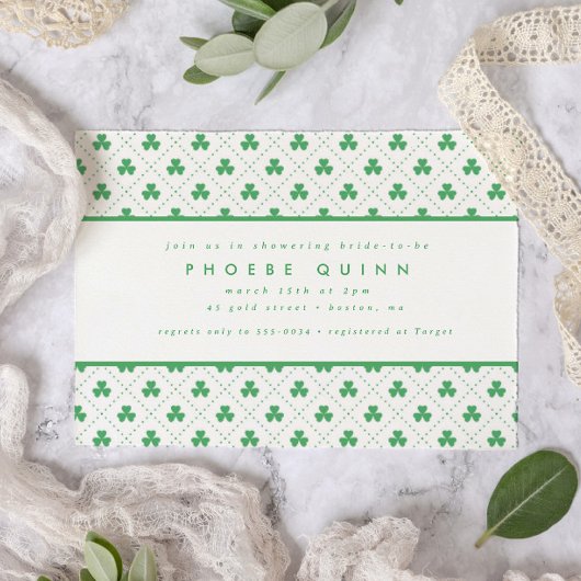 Invitation Fête des mariées irlandaise du Shamrock vert St. P