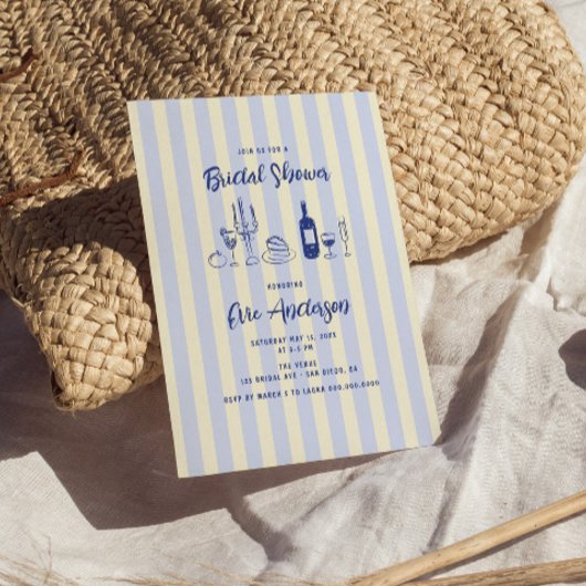 Invitation Fête des mariées italienne à la main tirée