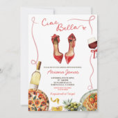 Invitation Fête des mariées italienne Ciao Bella (Devant)