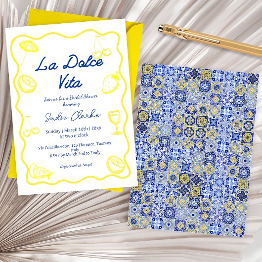Invitation Fête des mariées italienne de La Dolce Vita