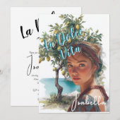 Invitation Fête des mariées italienne La Dolce Vita (Devant / Derrière)