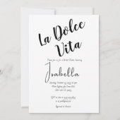 Invitation Fête des mariées italienne La Dolce Vita (Dos)