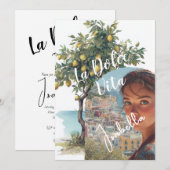 Invitation Fête des mariées italienne La Dolce Vita (Devant / Derrière)