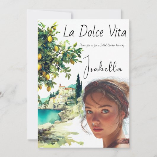 Invitation Fête des mariées italienne La Dolce Vita (Devant)