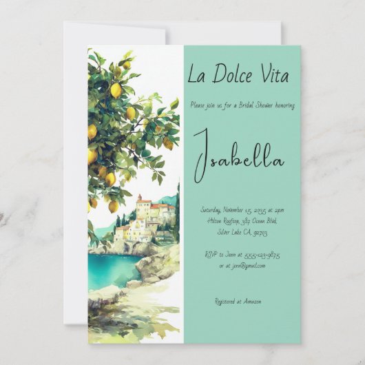 Invitation Fête des mariées italienne La Dolce Vita (Devant)