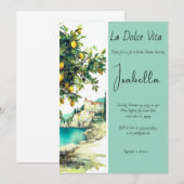 Invitation Fête des mariées italienne La Dolce Vita (Devant / Derrière)