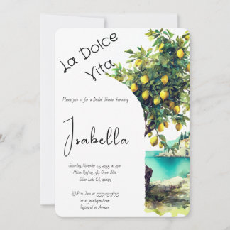 Invitation Fête des mariées italienne La Dolce Vita