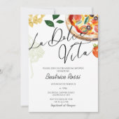 Invitation Fête des mariées italienne La Dolce Vita Pizza Pas (Devant)