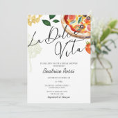 Invitation Fête des mariées italienne La Dolce Vita Pizza Pas (Debout devant)