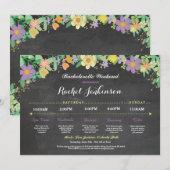 Invitation Fête des mariées Itinéraire Bachelorett (Devant / Derrière)