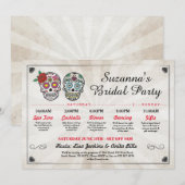 Invitation Fête des mariées Itinéraire Bachelorette Crânes à  (Devant / Derrière)