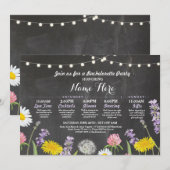 Invitation Fête des mariées Itinéraire Bachelorette Fleurs sa (Devant / Derrière)