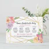 Invitation Fête des mariées Itinéraire Bachelorette Gold Fram (Debout devant)