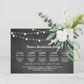 Invitation Fête des mariées Itinéraire Fleur blanche Lumières (Debout devant)