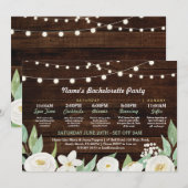 Invitation Fête des mariées Itinéraire Fleur blanche Lumières (Devant / Derrière)