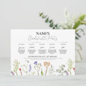 Invitation Fête des mariées Itinéraire Fleur sauvage Floral (Debout devant)