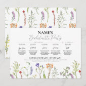 Invitation Fête des mariées Itinéraire Fleur sauvage Floral (Devant / Derrière)